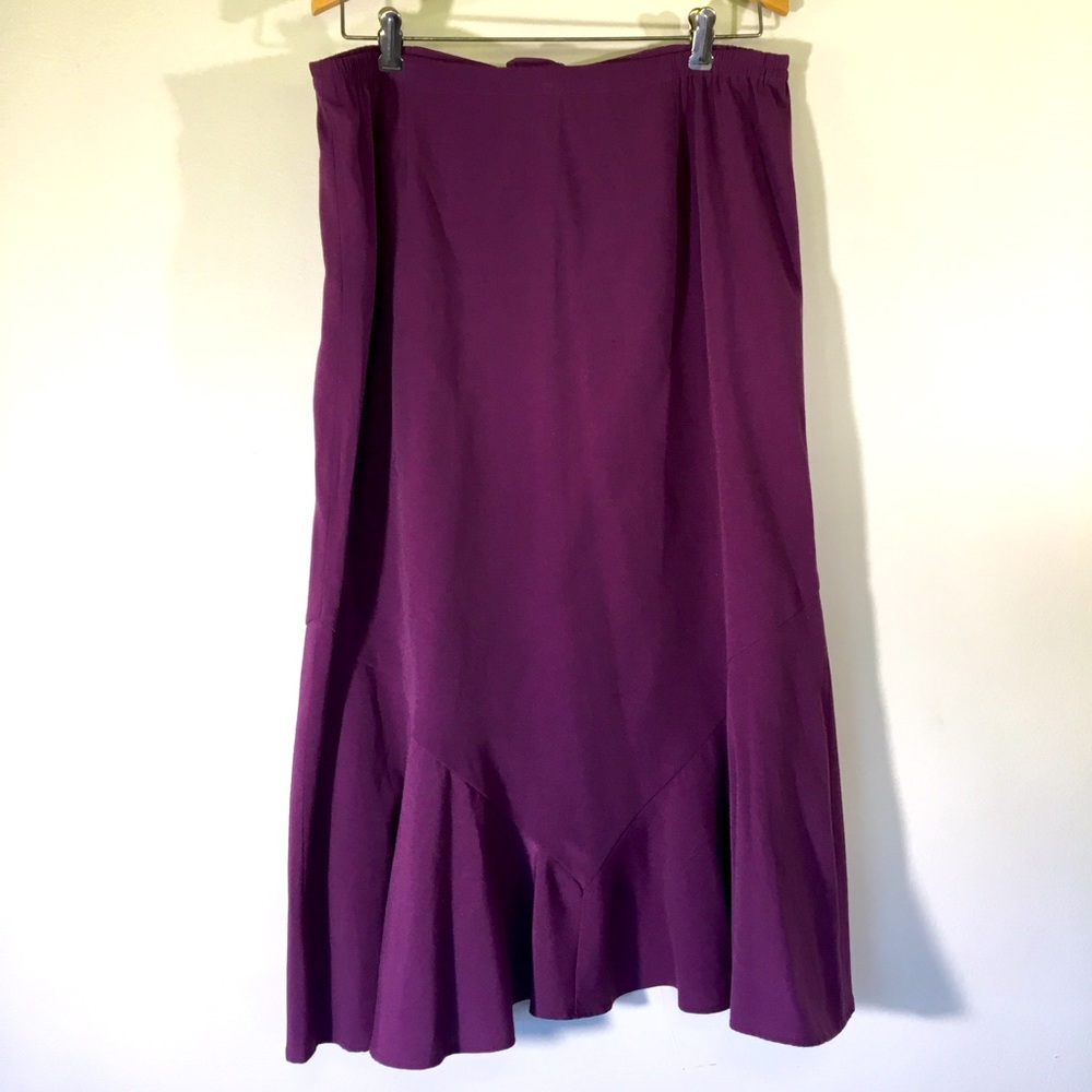 Koret Linen Blend Ruffle‎ Trumpet Skirt